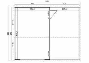 Bahamas + door Hormann-Log Cabin, Wooden Garden Room, Timber Summerhouse, Home Office - L680 x W560 x H250.8 cm