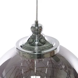 Glass Pendant Lamp Silver BENI Big