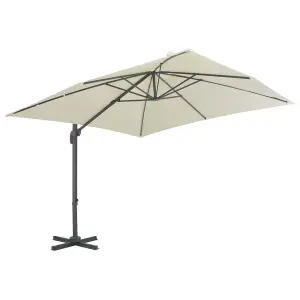 Berkfield Cantilever Umbrella with Aluminium Pole 300x300 cm Sand