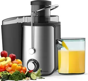 Puremate Juicer Machines, 600W Whole Fruit And Vegetable Juice Extractor, Centrifugal Juicer Machine, Stainless Steel Juicer With Two Speed Settings