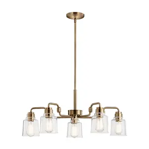 Elstead Kichler Aivian Multi Arm Pendant Ceiling Light Weathered Brass