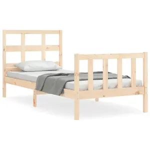 Berkfield Bed Frame with Headboard 90x200 cm Solid Wood