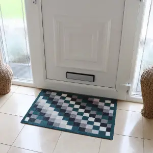 JVL Mega Machine Washable Doormat and Runner, Pixels