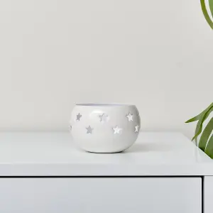 Melody Maison White Tealight Candle Holder - 10cm