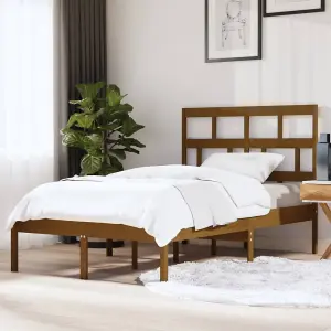 Berkfield Bed Frame Honey Brown Solid Wood Pine 120x200 cm