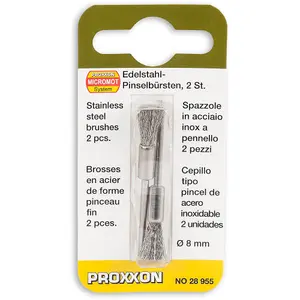 Proxxon End Wire Brush - Stainless Steel 8mm (Pkt 2)