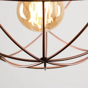 ValueLights Rutherford Retro Style Copper Metal Basket Cage Ceiling Pendant Light Shade