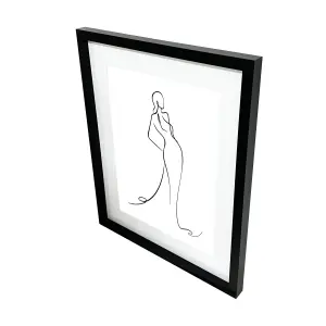 Matt Black Pine effect Plain Single Picture frame (H)52.6cm x (W)42.6cm