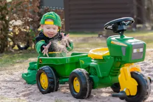 Rolly Trio Tractor Ride On w/ Electronic Steering Wheel & Trailer