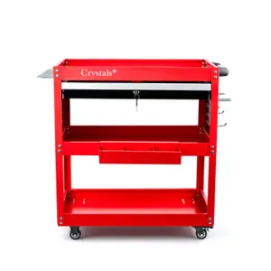 3-Tier Heavy Duty Tool Trolley Cart with Drawer Roller Cabinet for Garage & Workshop