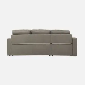 sweeek. 3-seater reversible corner sofa bed with storage Ida Taupe Grey 219x84x68 cm