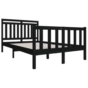 Berkfield Bed Frame Black Solid Wood 120x200 cm