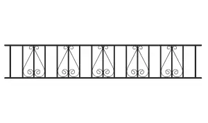 STIRA Metal Scroll Garden Railing Panel 1830mm GAP x 403mm High ST06ZP