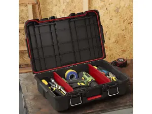 Keter Stack N Roll Heavy-Duty Power Tool Case - Ergonomic and Durable Storage Solution