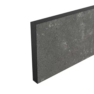 GoodHome Nepeta Matt Grey Stone effect Paper & resin Upstand (L)3000mm