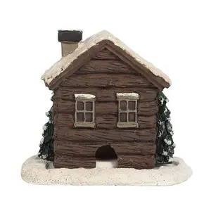 Log Cabin Christmas Incense Cone Burner (H10 x W11 cm)