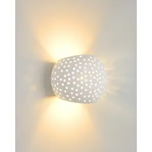 Lucide Gipsy Modern Half Round Plaster Wall Light - 1xG9 - White