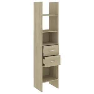 Berkfield Book Cabinet Sonoma Oak 40x35x180 cm Engineered Wood