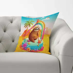 Sloth On A Beach Holiday Cushions 33cm x 48cm