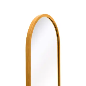 MirrorOutlet Vultus - New Gold Metal Framed Double Arched Wall Mirror 63" X 22" (160CM X 55CM)