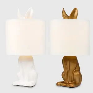 Chesnut Ceramic Hare 48cm Table Lamp White / Yes