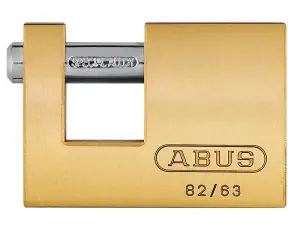 ABUS Mechanical 82/63mm Monoblock Brass Shutter Padlock Carded