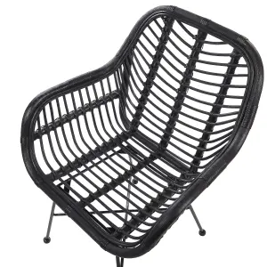 Dining Chair CANORA Rattan Black