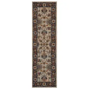 Luxurious Easy to Clean Bordered Floral Traditional Persian Rug for Living Room & Bedroom-200cm X 285cm