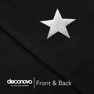 Deconovo Black Curtains Stars Foil Printed Thermal Curtains Eyelet Blackout Curtains for Bedroom 46 x 54 Inch Black 1 Pair