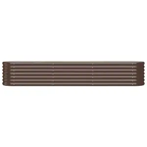 Berkfield Garden Planter Powder-coated Steel 224x40x36 cm Brown