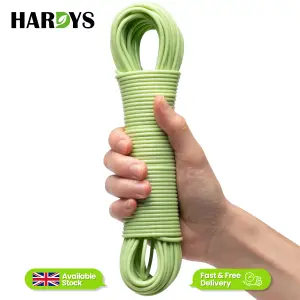 Hardys Clothes Washing Line - PVC Coated with Steel Core, Outdoor & Indoor Suitable Clothes Line, 80kg Capacity - 25m, Green