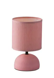 Luminosa Furore Ceramic Table Lamp With Fabric Shade, Pink, E14