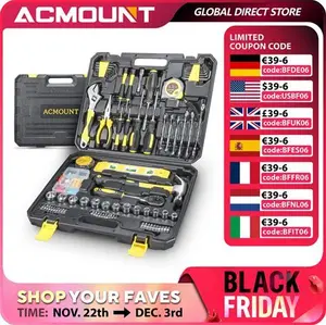 Acmount Tool Kit 140 Piece, Home Toolbox Diy Tool Set, Protable Complete Hand Home Tool Kit Set,