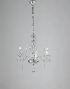 Luminosa 3 Light Chandeliers Chrome, Crystal 60x65cm