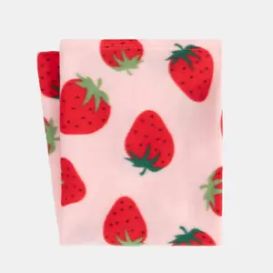 Strawberry Fleece Throw Over Bed Blanket Picnic Travel Warm Chair Sofa Bedspread