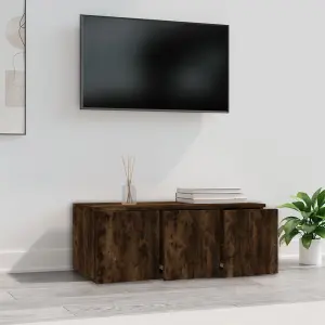 Berkfield TV Cabinet Smoked Oak 80x34x30 cm Engineered Wood