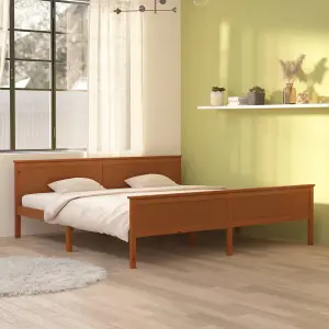 Berkfield Bed Frame Honey Brown Solid Wood Pine 200x200 cm