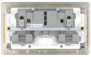 Colours Chrome Double 13A Socket & White inserts