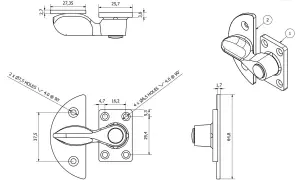 Gravelly Fastener Swivel Toggle Catch Lock Trailer Number Plate Clip Large