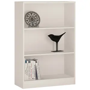 4 You Medium Wide Bookcase in Pearl White