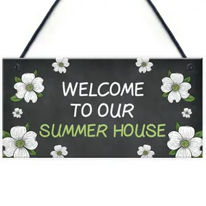 Red Ocean The Summer House Garden Sign Novelty Garden Shed Home Decor Gift For Garden