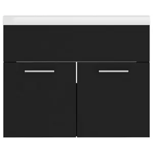 Elizibeth 600mm Wall Hung Single Vanity Unit Black