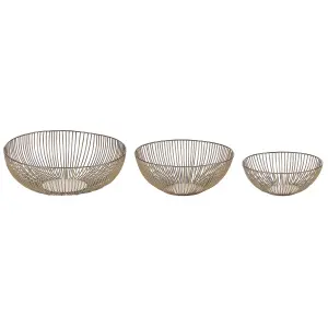 Decorative Bowl GARUT Set of 3 Powder Coated Gold