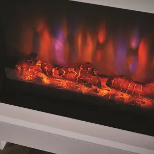 Eggleston White MDF Electric LED electric fire suite