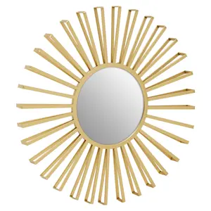 Interiors by Premier Farran Champagne Gold Sun Wall Mirror