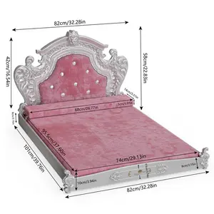 Eckard Velvet Pet Bed Pink /  58cm H x 82cm W x 101cm D