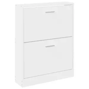 Berkfield Shoe Cabinet White 59x17x81 cm Engineered Wood