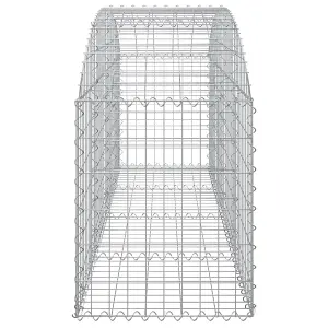 Berkfield Arched Gabion Basket 200x50x60/80 cm Galvanised Iron