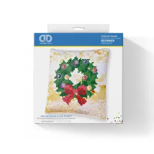 Diamond Painting Kit: Cushion: Christmas Wreath