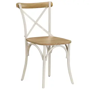 Berkfield Cross Chairs 2 pcs White Solid Mango Wood